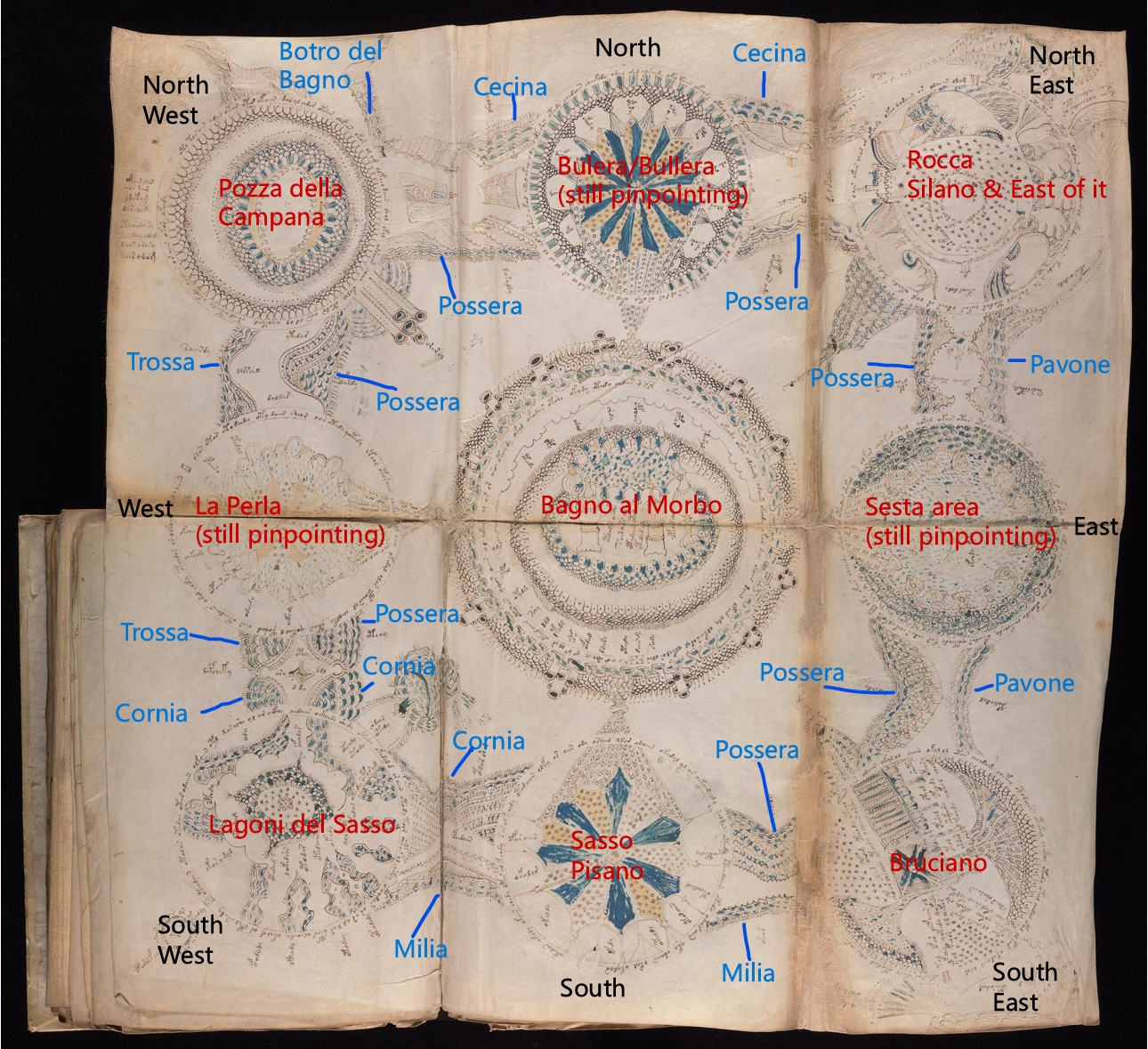 Voynich Manuscript 9 radial geothermal mapping